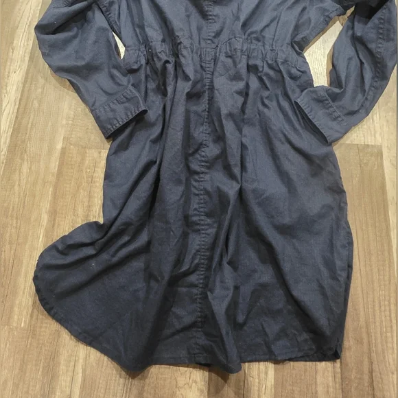 DULUTH TRADING CO HEMP SHIRT DRESS NAVY CURVY PLUS PREPPY CLASSY elegant Y2k - Picture 13 of 16